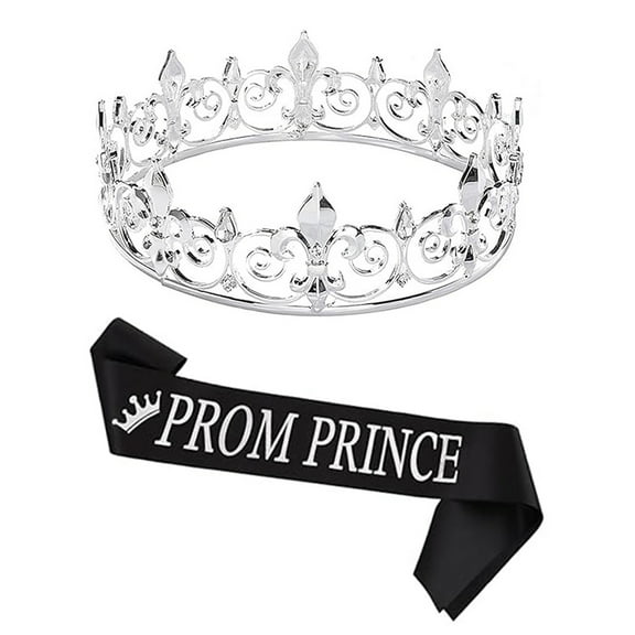 King Sashes & Rhinestones Crowns for Women Men Birthday Celebration Crowns Birthday Party Wedding Accessory Crownpiece