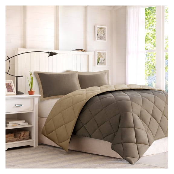 King Scotchgard Quilting Reversible Down Comforter Set