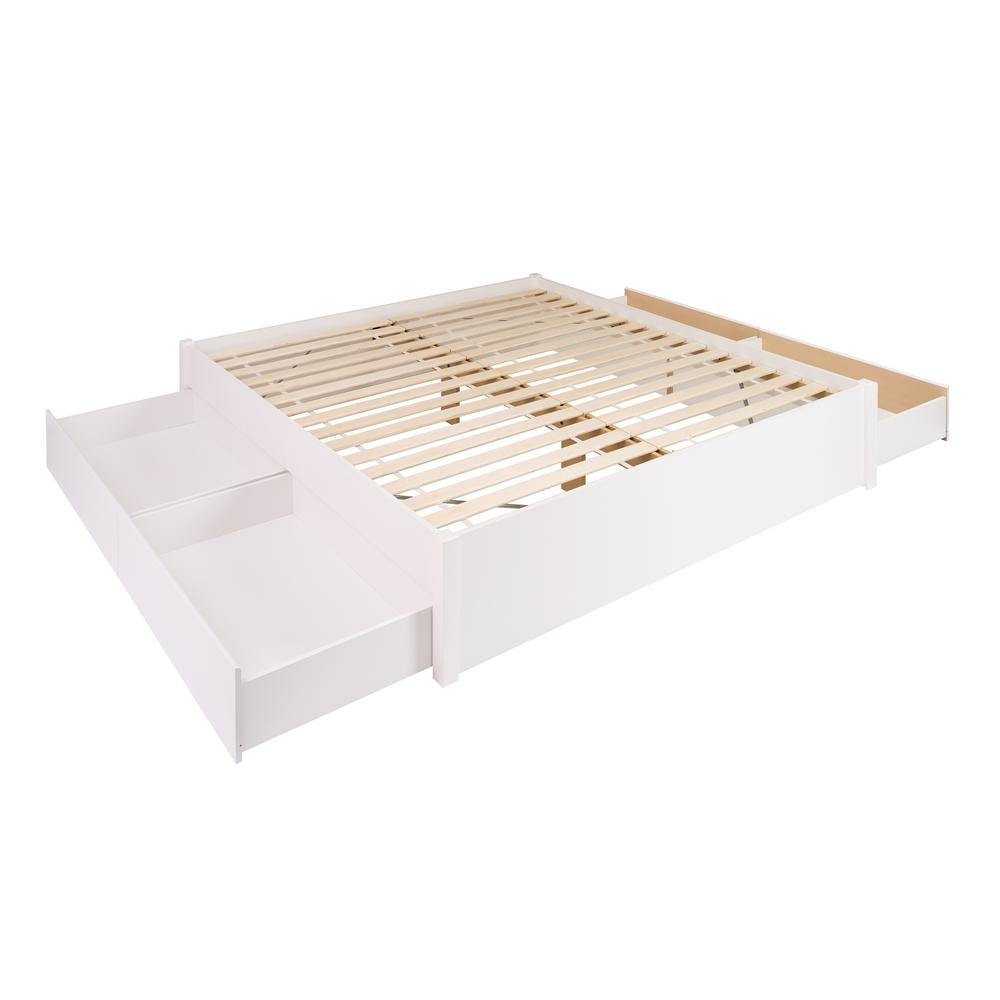 White King 4-Post Platform Bed with Storage Drawers