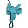 thumbnail image 1 of King Series Stratford Suede Barrel Saddle, Turquoise 14", 1 of 4