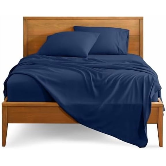King Sheet Set - Luxury 1800 Ultra-Soft Microfiber King Bed Sheets - Double Brushed - Deep Pockets - Easy Fit - 4 Piece Set - Bedding Sheets & Pillowcases (King, Dark Blue)