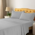 thumbnail image 1 of King Sheets 4 Pcs, 100% Brushed Microfiber Full Sheets to fit Upto 15" Deep King Mattress - Light Grey Solid, 1 of 5