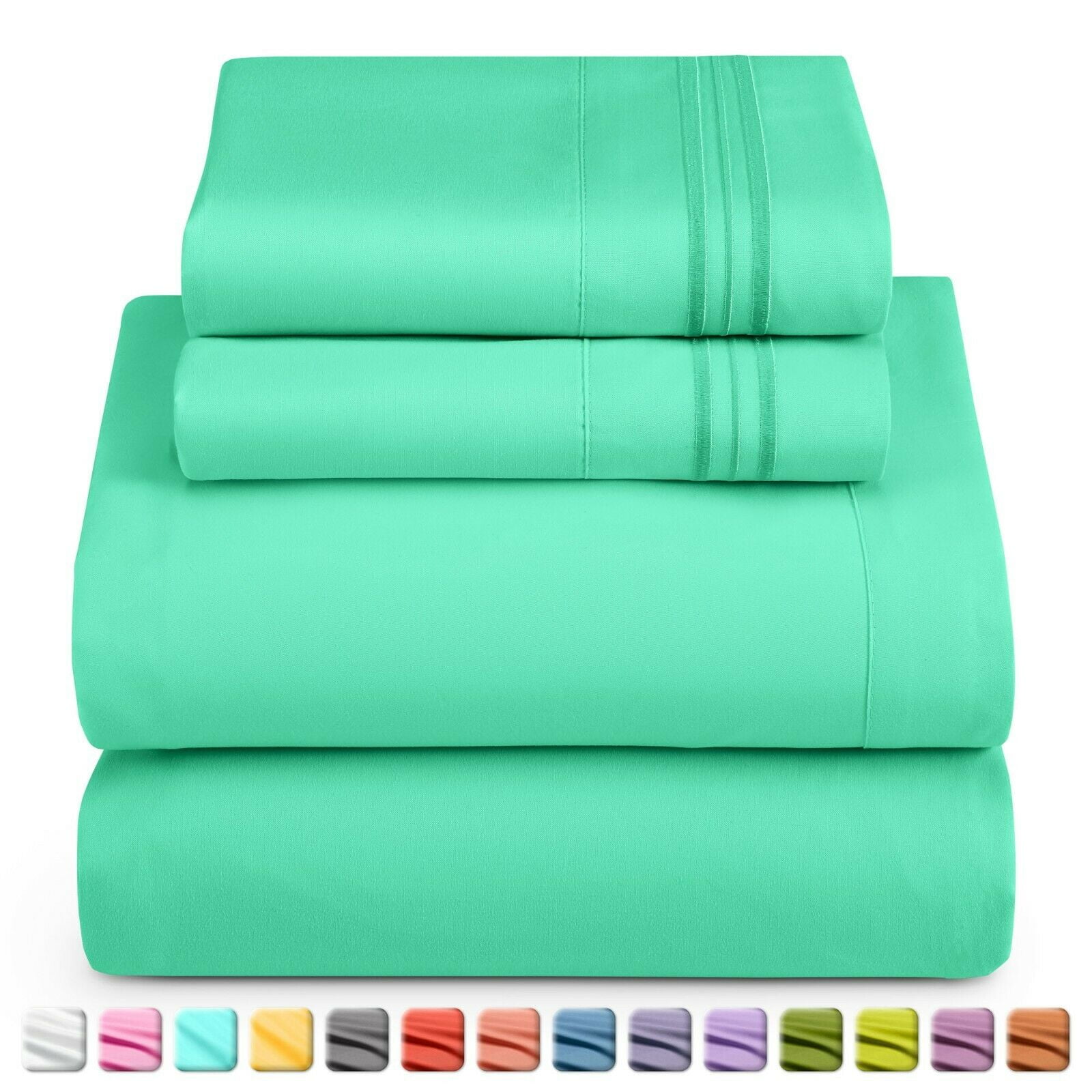 King Sheets Set, Soft Bed Sheets for King Size Bed, Cooling Microfiber