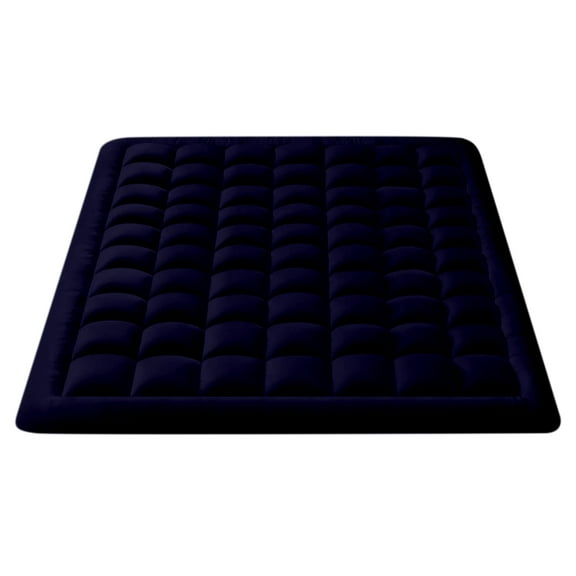 King Size- 1 Piece 800 GSM Down Alternative 3 Inch Thick Upto 15" Deep Pocket Fitted Mattress-Topper Protector for Extra Soft Comfortable Sleep for All Season- King(78X80 Inche), Navy Blue