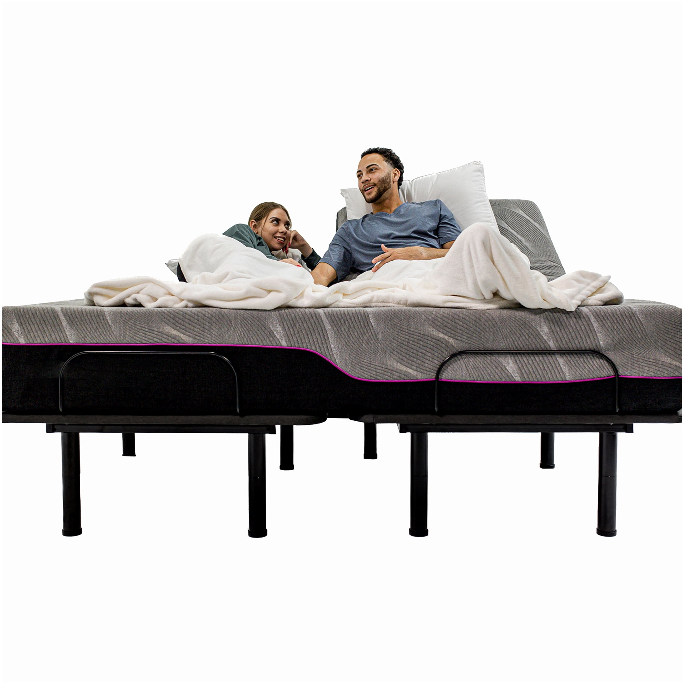 King Size 11" Cooling Gel Memory Foam Mattress, Dual Flex Top, Medium Firm for Back Pain Relief, CertiPUR-US Certified, Grey