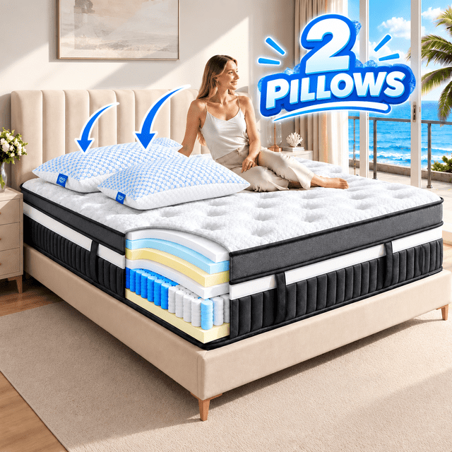 King Size 14” Mattress‑in‑a‑Box, Cloud‑Like Cool‑Infused Gel Memory ...