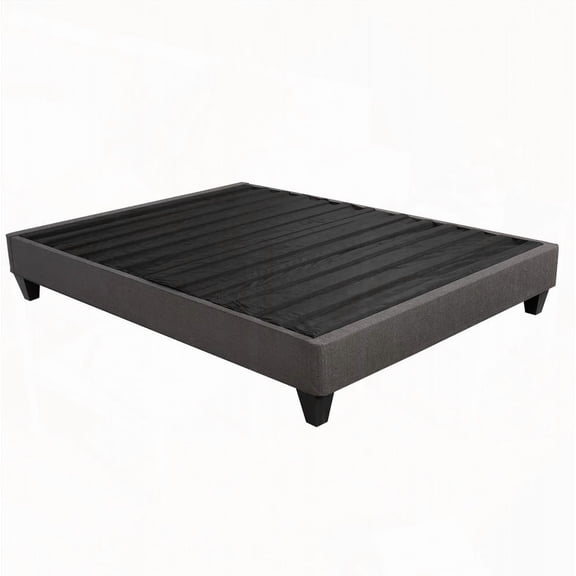 King Size 14 in. Platform Mattress Foundation with Dark Gray Upholstered Bed Frame, Simple Assembly