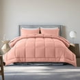 thumbnail image 1 of King Size 3-Piece All-Season Down Alternative Comforter Set Dusty Pink (Comforter and Pillowcase Bedding Set / bed in a bag) for Adults and Teens by KINMEROOM, 1 of 6