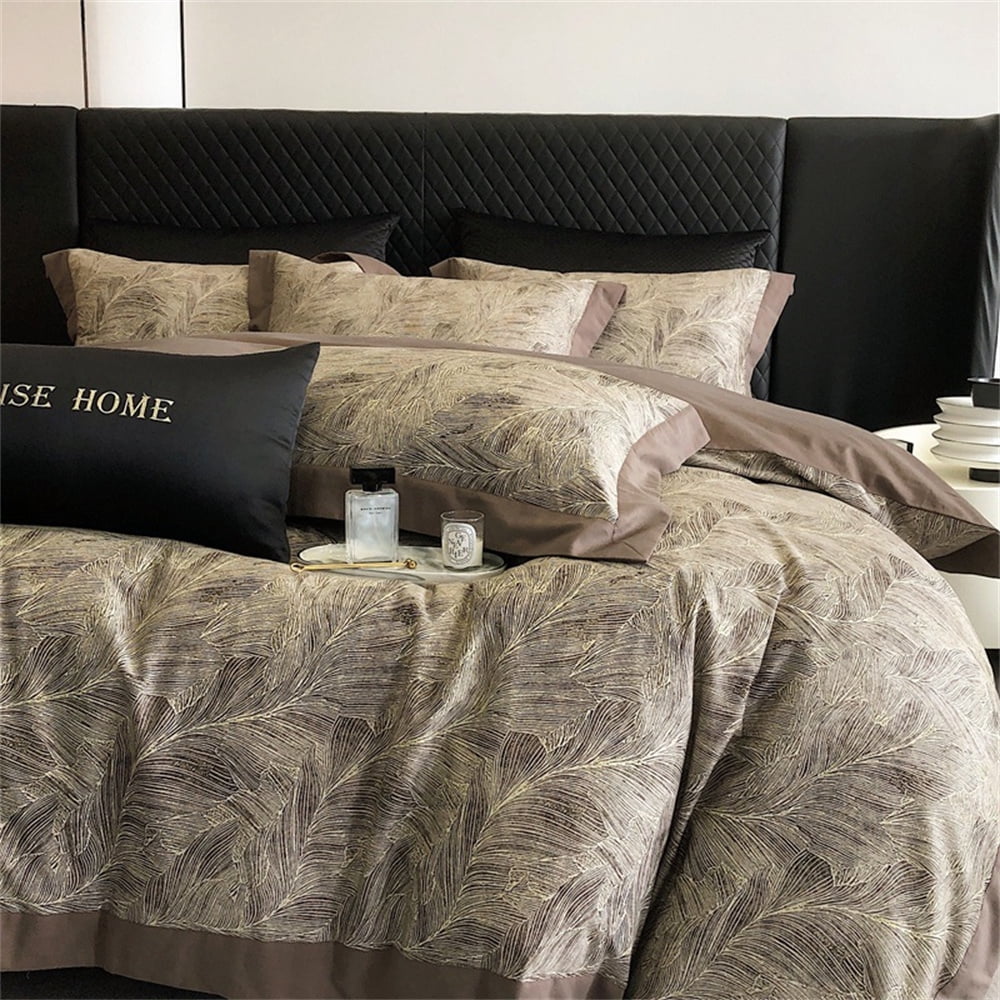 King Size 3pcs Floral Bedding Sets with Luxurious Coloured Reversible