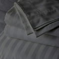 thumbnail image 1 of King Size 4Pcs Sheet Set - Dark Grey Stripe Sateen Weave for Soft & Silky 100% Egyptian Cotton 800 Thread Count 18" Inch Deep Pocket Bed Sheets, 1 of 7