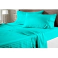 thumbnail image 1 of King Size 6-Piece Sheet Set, 500 Thread Count 100% Egyptian Cotton, Breathable & Cooling Sheets, 23-30 Inch Deep Pocket, King Size (Stripe, Turquoise), 1 of 5