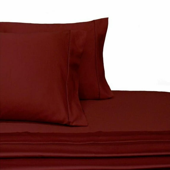 King Size 600 Thread Count 100% Cotton Sheet Sets Solid (Burgundy)