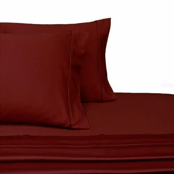 King Size 600 Thread Count 100% Cotton Sheet Sets Solid (Burgundy)
