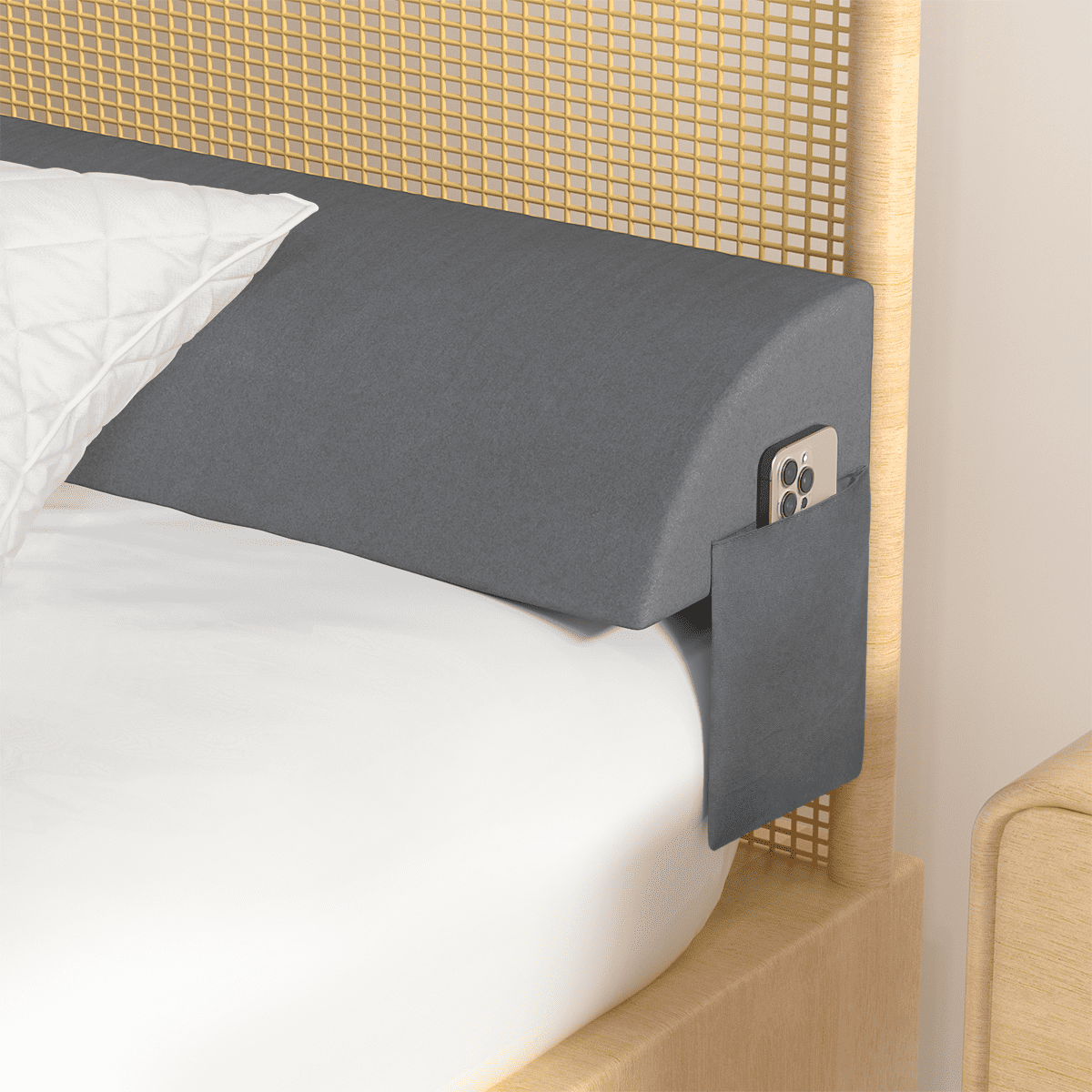 SnugStop Bed Headboard Wedge Mattress Bed Wedge Bed gap Filler Triangle  Pillow King Queen gap Filler Between Your Headbo
