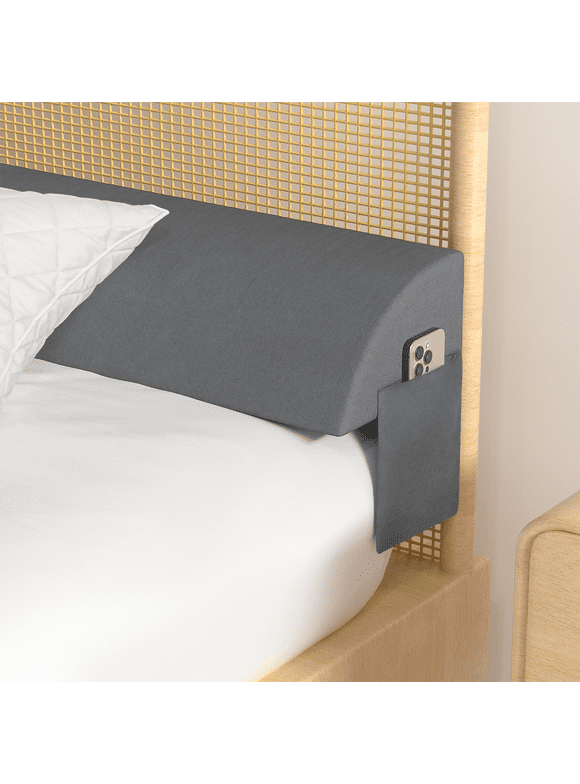 King Size 76"x10"x6" Bed Wedge Pillow Stopper - Bed Gap Filler(0-6") - Headboard Pillow - Triangle Bolster Pillow Wedge - Mattress Wedge Pillow to Fill the Gap Between Headboard and Mattress, Gray