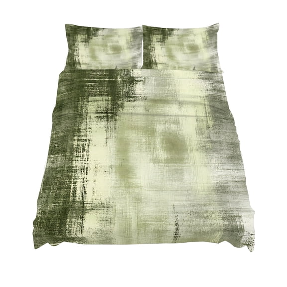 King Size Abstract Art Sheet Sets Retro Green Collage Oil Painting Texture Soft Breathable Microfiber Bed Sheets Deep Pockets 4 Piece Bed Sheets Set, 1 Fitted Sheet, 1 Flat Sheet & 2 Pillowcases