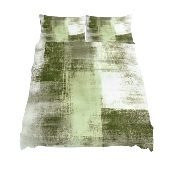King Size Abstract Art Sheet Sets Vintage Green Collage Oil Painting Texture Soft Breathable Microfiber Bed Sheets Deep Pockets 4 Piece Bed Sheets Set, 1 Fitted Sheet, 1 Flat Sheet & 2 Pillowcases