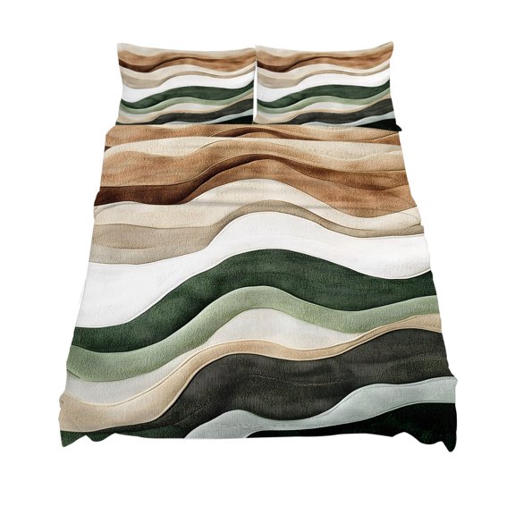 King Size Abstract Wave Texture Sheet Sets Retro Brown Brown Bump Soft Breathable Microfiber Bed Sheets Deep Pockets 4 Piece Bed Sheets Set, 1 Fitted Sheet, 1 Flat Sheet & 2 Pillowcases