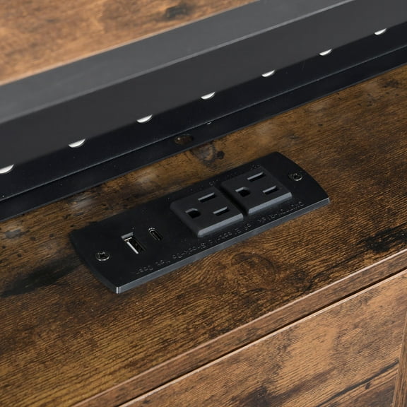 King Size Adjustable Bed Base, King Size Metal Platform Bed Frame with Wooden Headboard and with Footboard USB,Charging Station,2 Drawers,storage, LED Lights, No Box Spring Needed, Easy Assemble