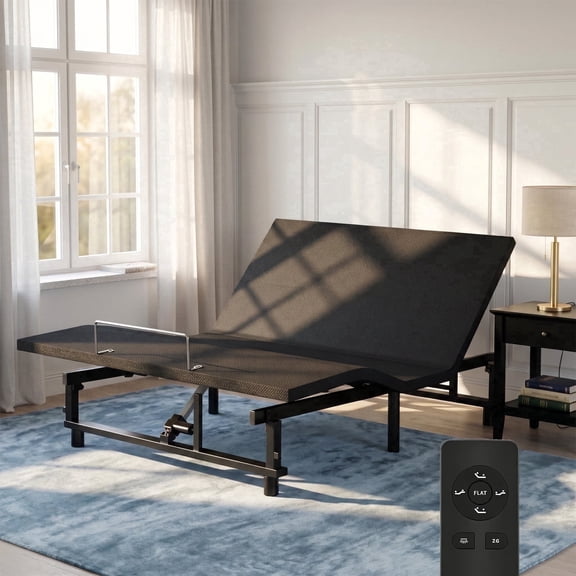 King Size Adjustable Bed Frame with Wireless Remote, Zero Gravity & Head & Foot Incline, Heavy-Duty Steel Frame, Whisper-Quiet Motor, Easy Installation