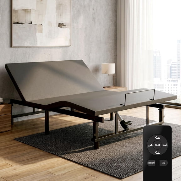 King Size Adjustable Bed Frame with Wireless Remote, Black,Zero Gravity, Head and Foot Incline,Easy Installation