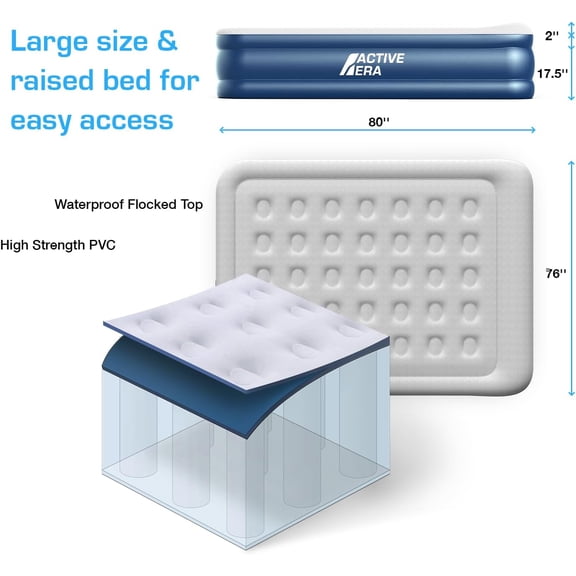 King Size Air Mattress with Built-in Pump