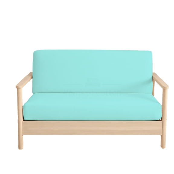 King Size Armless Futon Covers - 100% Cotton Futon Slipcovers - Zippered Couch Cover Sofa Bed Protector, Sleeper Sofa Cover, Machine Washable, Aqua