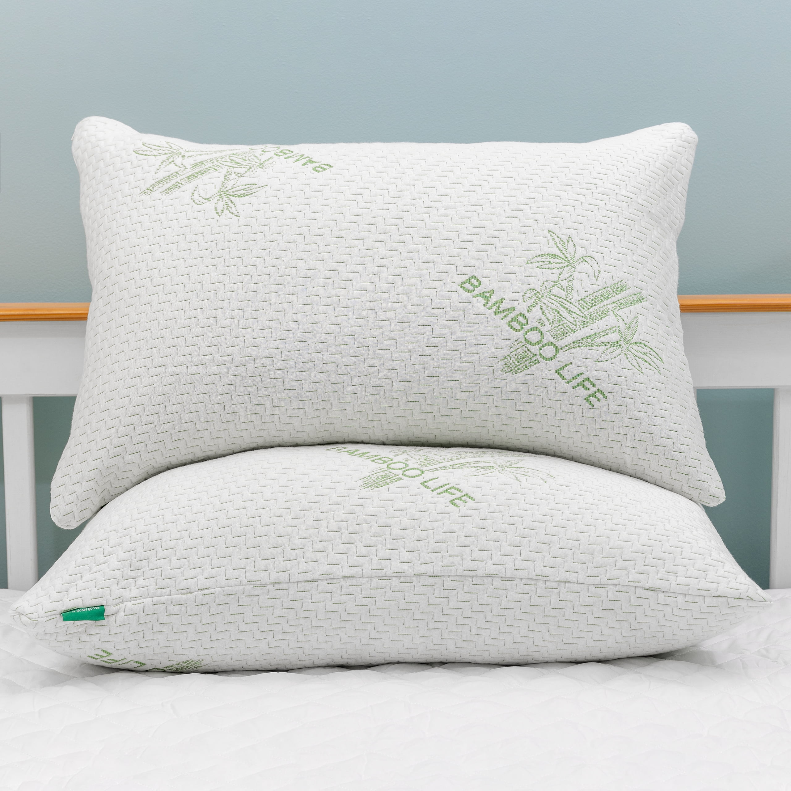 King Size Bamboo Pillow, Memory Foam Bed Pillows with Adjustable Height