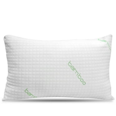 King Size Bamboo Pillow, Memory Foam Bed Pillows with Washable Pillowcases, King