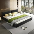 thumbnail image 1 of King Size Bed Frame with Adjustable Headboard, Chenille Upholstered Cloud Platform Bed Frame, Wide Solid Wood Slats & Metal, No Box Spring Needed, Dark Grey, 1 of 9