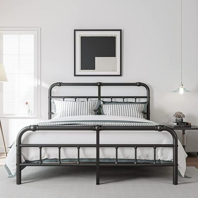 King Size Bed Frame with Headboard and Footboard, 18 Inches High, 3500