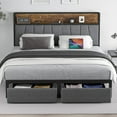 King Size Bed Frame with Headboard and Storage, King Size Platform Bed