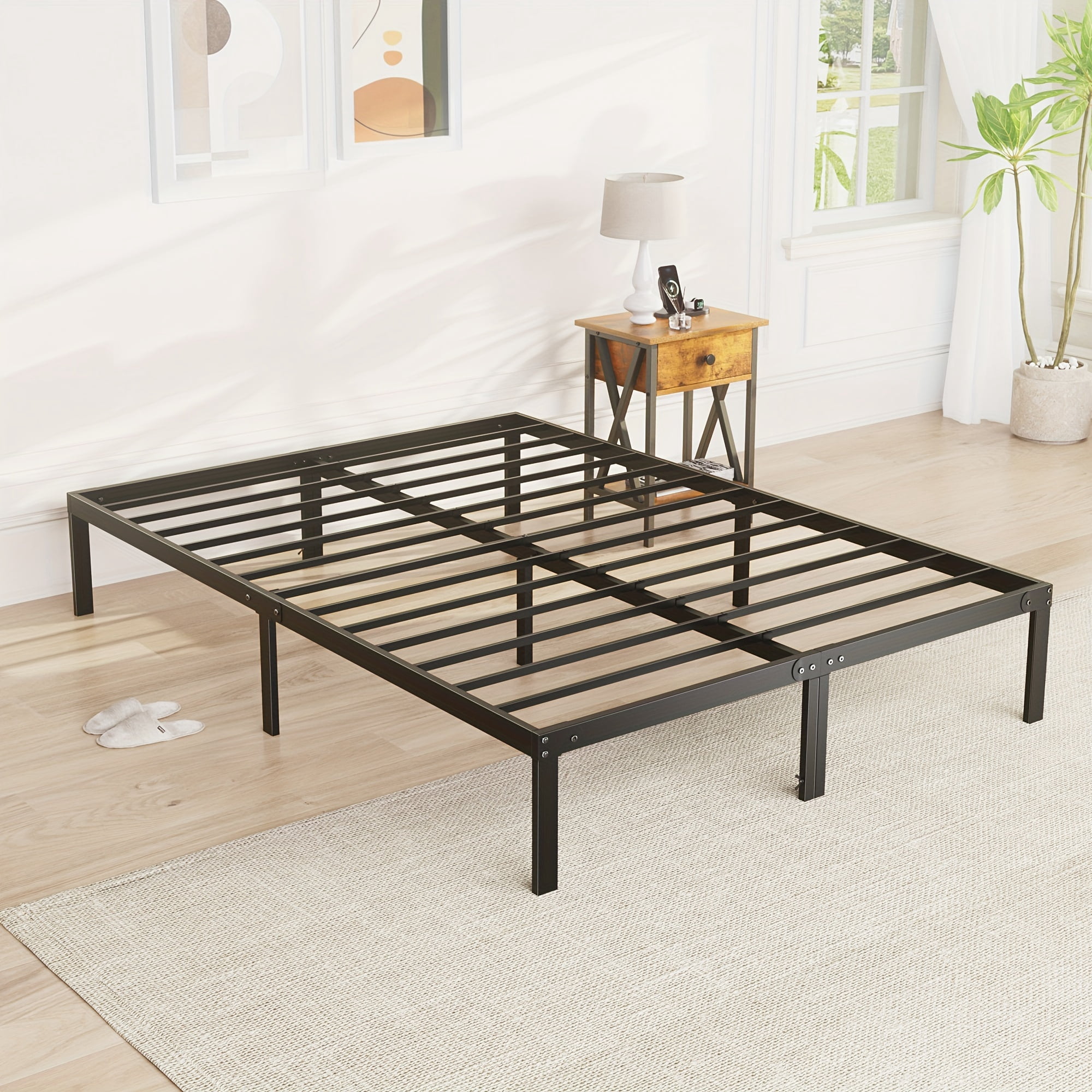 King Size Bed Frame - Heavy Duty Metal Platform Bedroom Frames King ...