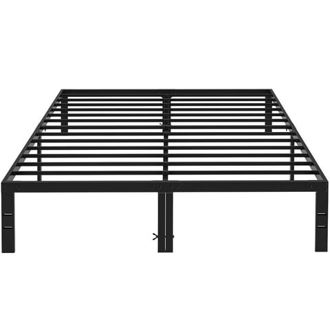 Aidoly King Size Bed Frame-14 inch high, Metal Platform Frames, Heavy Duty with Sturdy Steel Slat Support, Black