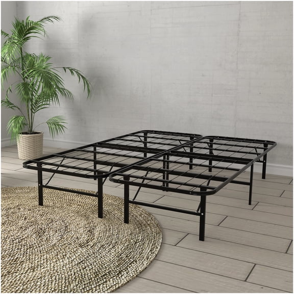King Size Bed Frame with Tool-Free Assembly, 14" Platform Base for Underbed Storage, Noise Free & No Box Spring