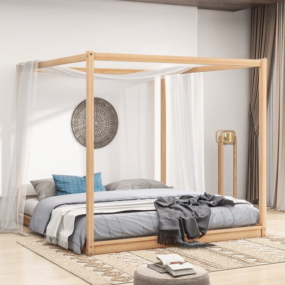 King Size Bed | Fresh - Keeping Slat Base, Customizable Canopy | Bedroom