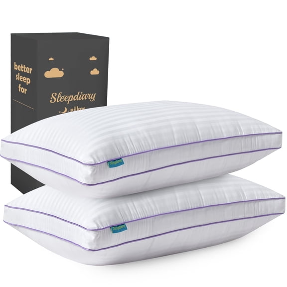 King Size Bed Pillows 2 pack, Hotel Inspired with Gusseted Design, Adjustable Fill for Personalized Support, Cooling Fabric, White