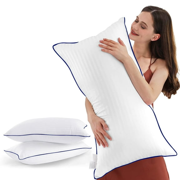 King Size Bed Pillows Set of 2 Cooling Hotel Collection Pillows with Premium Down Alternative Filling, Soft & Supportive for Back, Side & Stomach Sleepers