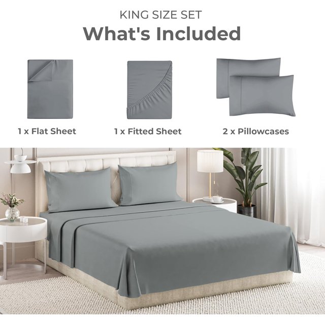 King Size Bed Sheets 4 Piece King Sheet Set Extra Soft, Comfy