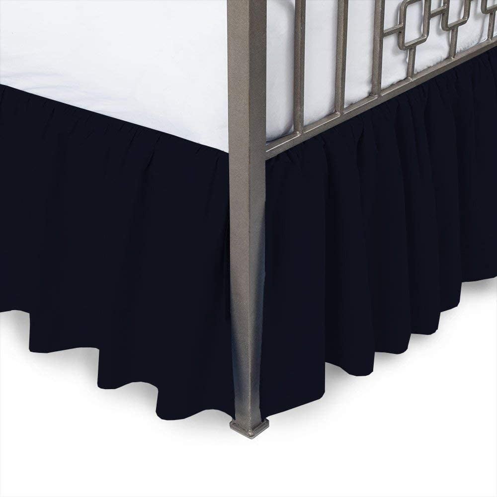 Buy Generic Solid Color Hotel Pleated Bed Skirt Wrinkle & Fade Resistant White_Twin Online at Low Prices in India