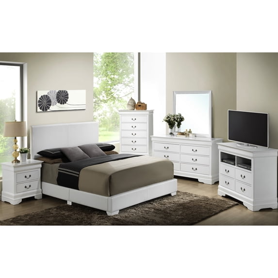 King Size Bed, White - Glory Furniture G1890 With Foam Equipped Bed Comfort Layer