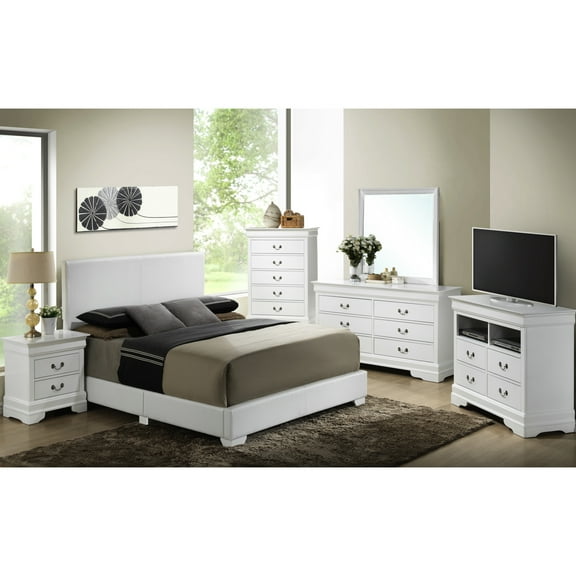 King Size Bed, White - Glory Furniture G1890 With Foam Equipped Bed Comfort Layer