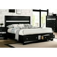 thumbnail image 1 of King Size Bedroom Furniture Bed - Black Panel Headboard With Drawers, 1 of 5