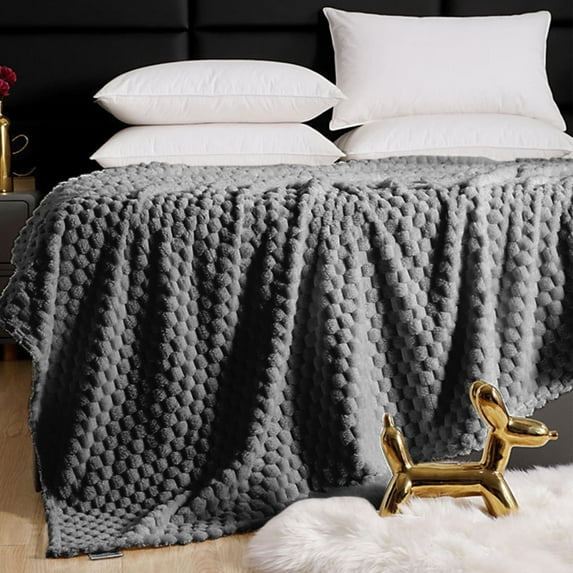 King Size Blanket Under $1, Hwkond Flannel Blanket, Solid Color Multifunctional Cover Blanket(Dark Grey,127x152cm)