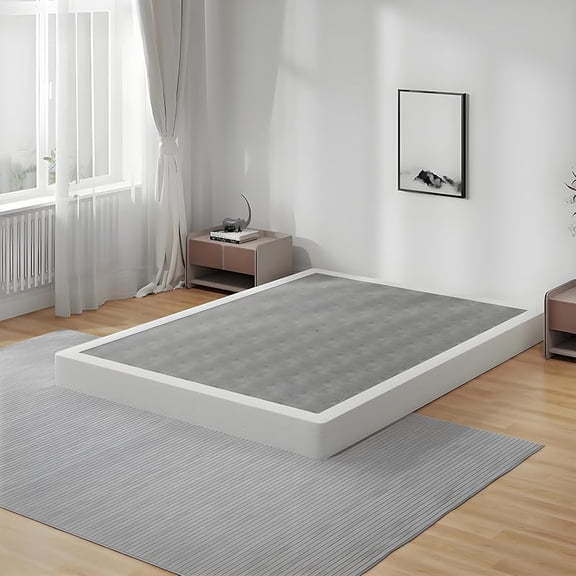 King Size Box Spring Bed Base 5 Inch, 3000lbs Heavy Duty Box Spring Queen Metal Mattress Foundation, Tool-Free Easy Assembly, Noise Free