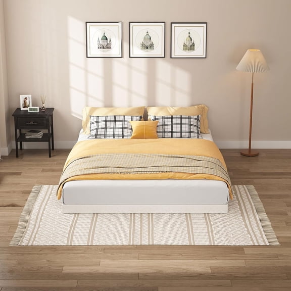 King Size Box Springs - Low Profile Mattress Foundation Heavy Duty Metal Bed Base with Fabric Cover, Easy Assembly