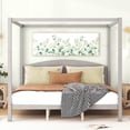thumbnail image 1 of King Size Canopy Bed Frame, Wood Platform Bed  with Headboard and Support Legs, Modern Four Poster Bed for Children Teens Adults, Weight Capacity 700 Pounds, No Box Spring Needed, Grey, 1 of 7