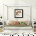 thumbnail image 1 of King Size Canopy Platform Bed with Support Legs,White, 1 of 10
