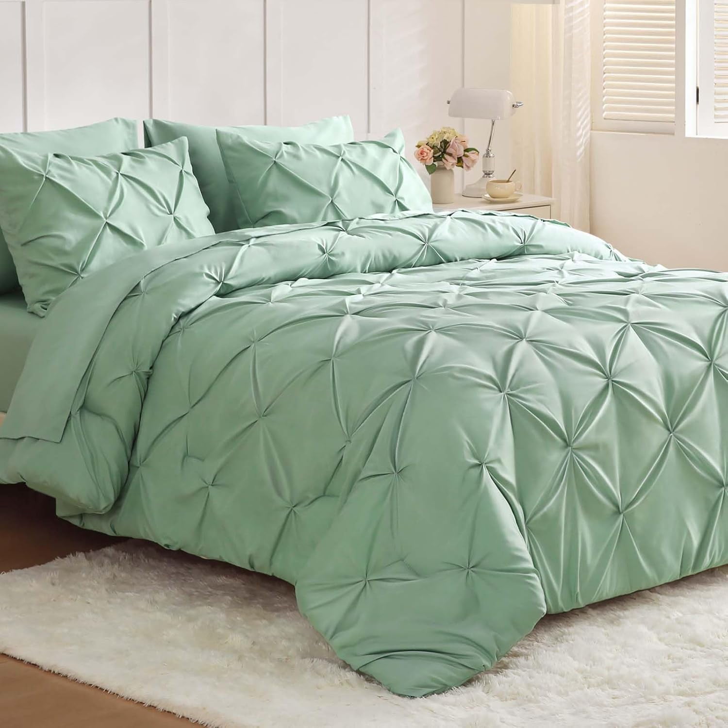 King Size Comforter Set 7 Pieces - Bed in a Bag King for All Season ...
