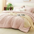 thumbnail image 1 of King Size Comforter Set Blush Pink, 7 Pieces Bed in a Bag King Comforter Set with Sheets, Bedding Set with Down Alternative Comforter, Fitted Sheets, Flat Sheets, Pillow Shams and Pillowcases, 1 of 18